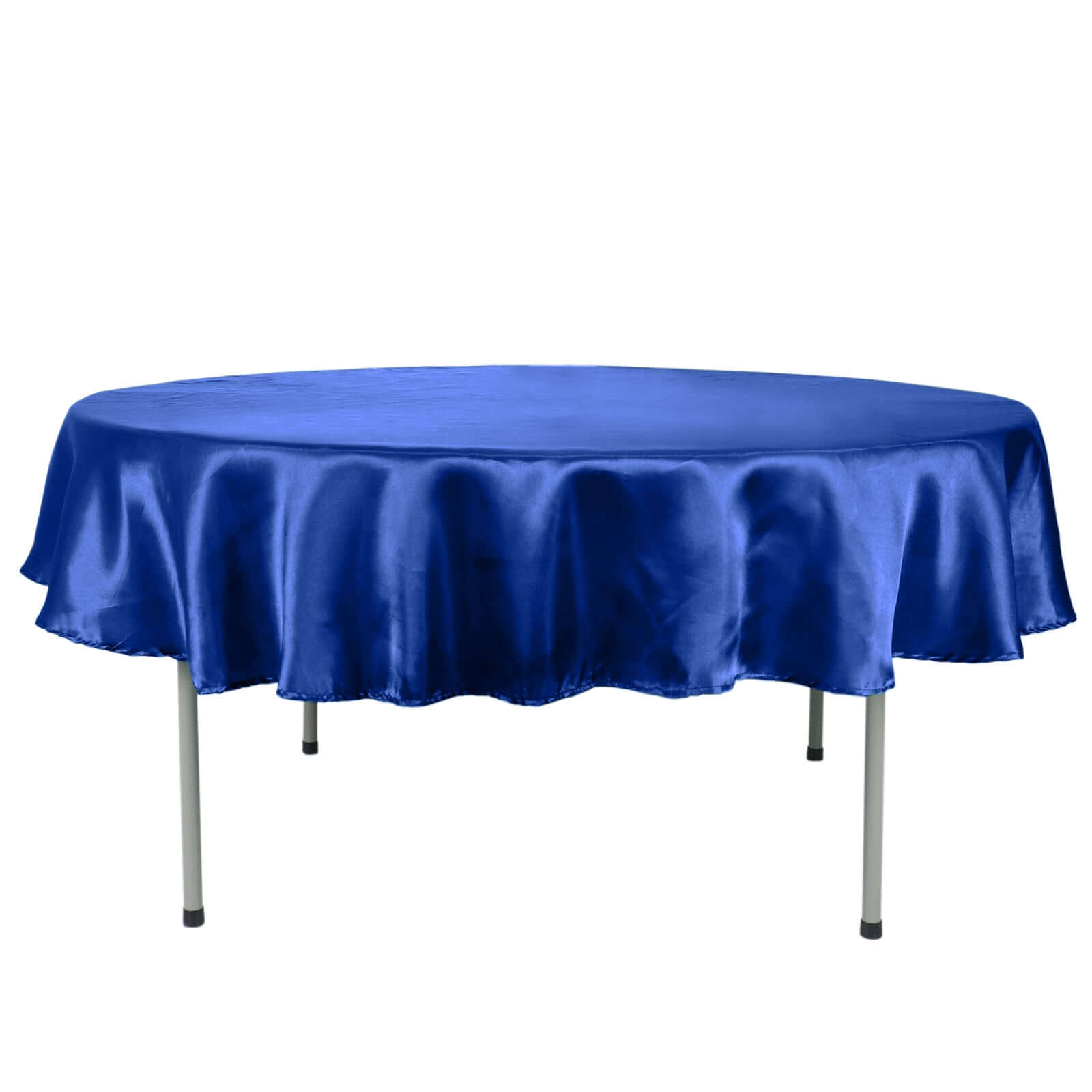 Satin 90" Round Tablecloth Royal Blue - Smooth and Lustrous Table Cover