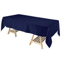 Satin Rectangular 60"x102" Tablecloth Navy Blue - Smooth and Lustrous Table Cover