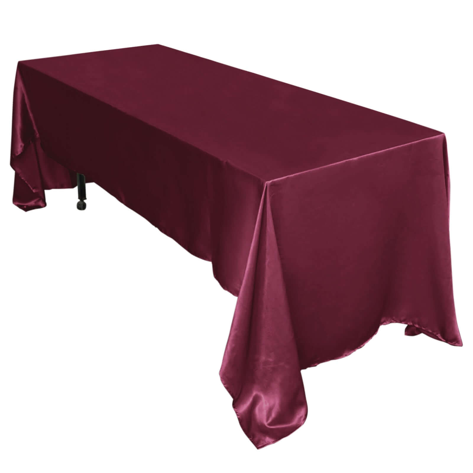 Satin Rectangular 60"x126" Tablecloth Burgundy - Smooth and Lustrous Table Cover