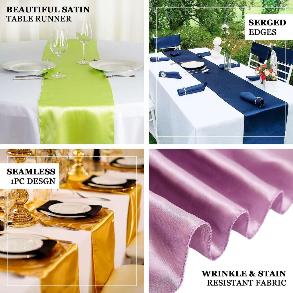 Satin 12"x108" Table Runner Fuchsia - Stylish Table Linen