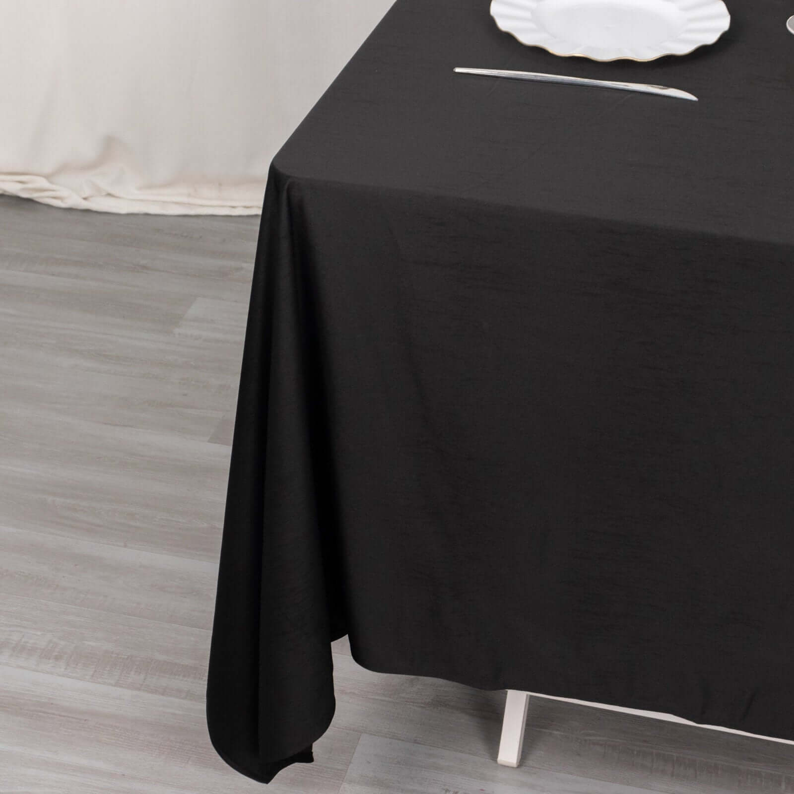 Scuba 70"x70" Table Overlay Square Tablecloth Black - Wrinkle Free & Stain Resistant Table Cover - Bell Racket Store