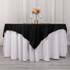 Scuba 70"x70" Table Overlay Square Tablecloth Black - Wrinkle Free & Stain Resistant Table Cover - Bell Racket Store