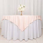 Scuba 70"x70" Table Overlay Square Tablecloth Blush - Wrinkle Free & Stain Resistant Table Cover - Bell Racket Store