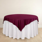 Scuba 70"x70" Table Overlay Square Tablecloth Burgundy - Wrinkle Free & Stain Resistant Table Cover - Bell Racket Store