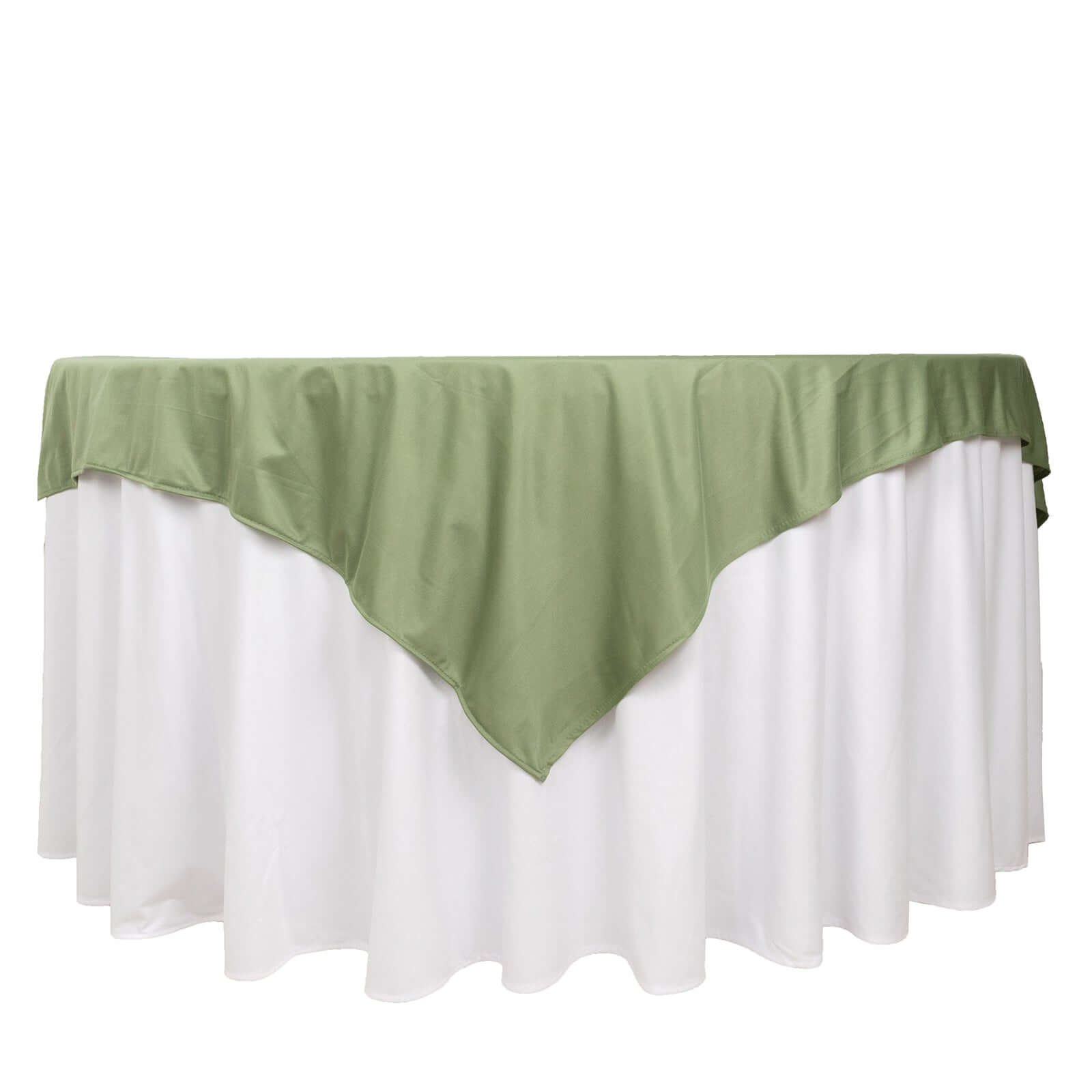 Scuba 70"x70" Table Overlay Square Tablecloth Dusty Sage Green - Wrinkle Free & Stain Resistant Table Cover - Bell Racket Store