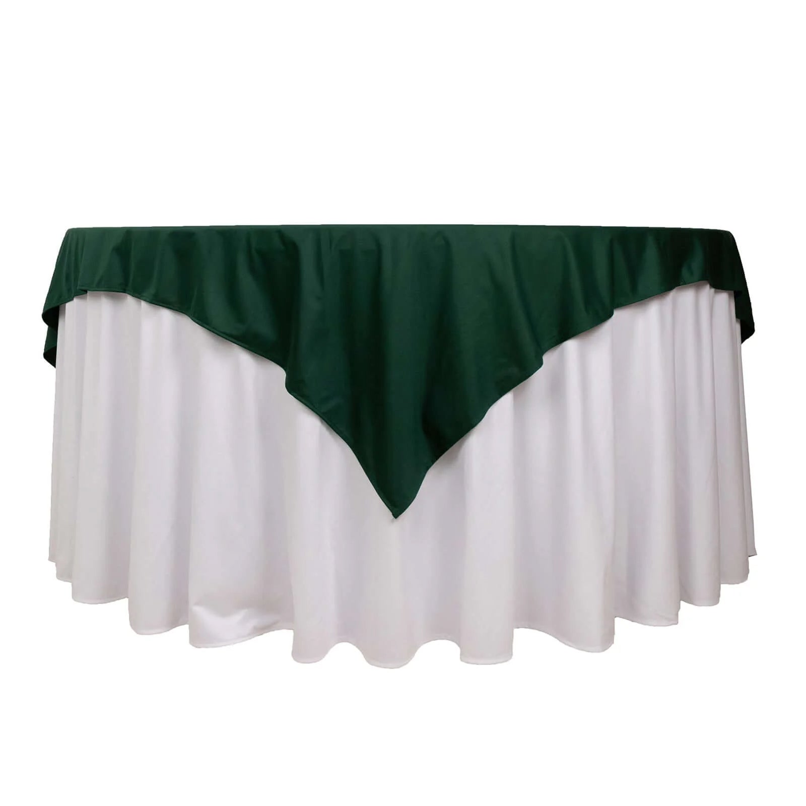 Scuba 70"x70" Table Overlay Square Tablecloth Hunter Emerald Green - Wrinkle Free & Stain Resistant Table Cover - Bell Racket Store