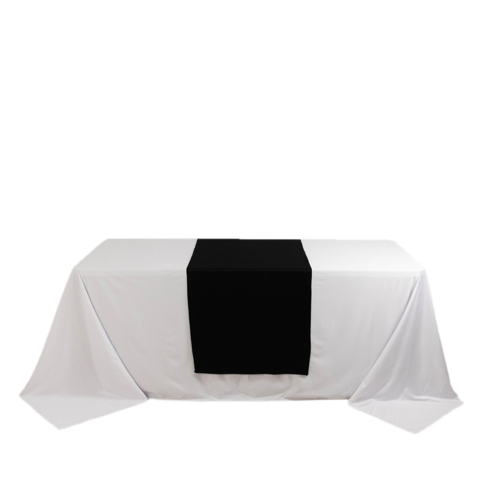 Scuba Polyester 24"x72" Wide Table Runner Black - Wrinkle - Free Table Linen - Bell Racket Store