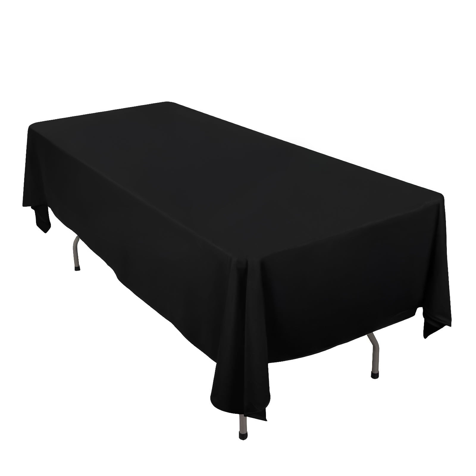 Scuba Rectangular 60"x102" Tablecloth Black - Wrinkle Free & Stain Resistant Table Cover for Weddings and Banquets - Bell Racket Store