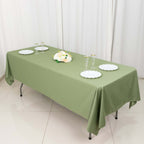Scuba Rectangular 60"x102" Tablecloth Dusty Sage Green - Wrinkle Free & Stain Resistant Table Cover - Bell Racket Store