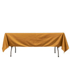 Scuba Rectangular 60"x102" Tablecloth Shimmering Gold - Wrinkle Free, Stain Resistant & Seamless Table Cover for Weddings and Parties - Bell Racket Store