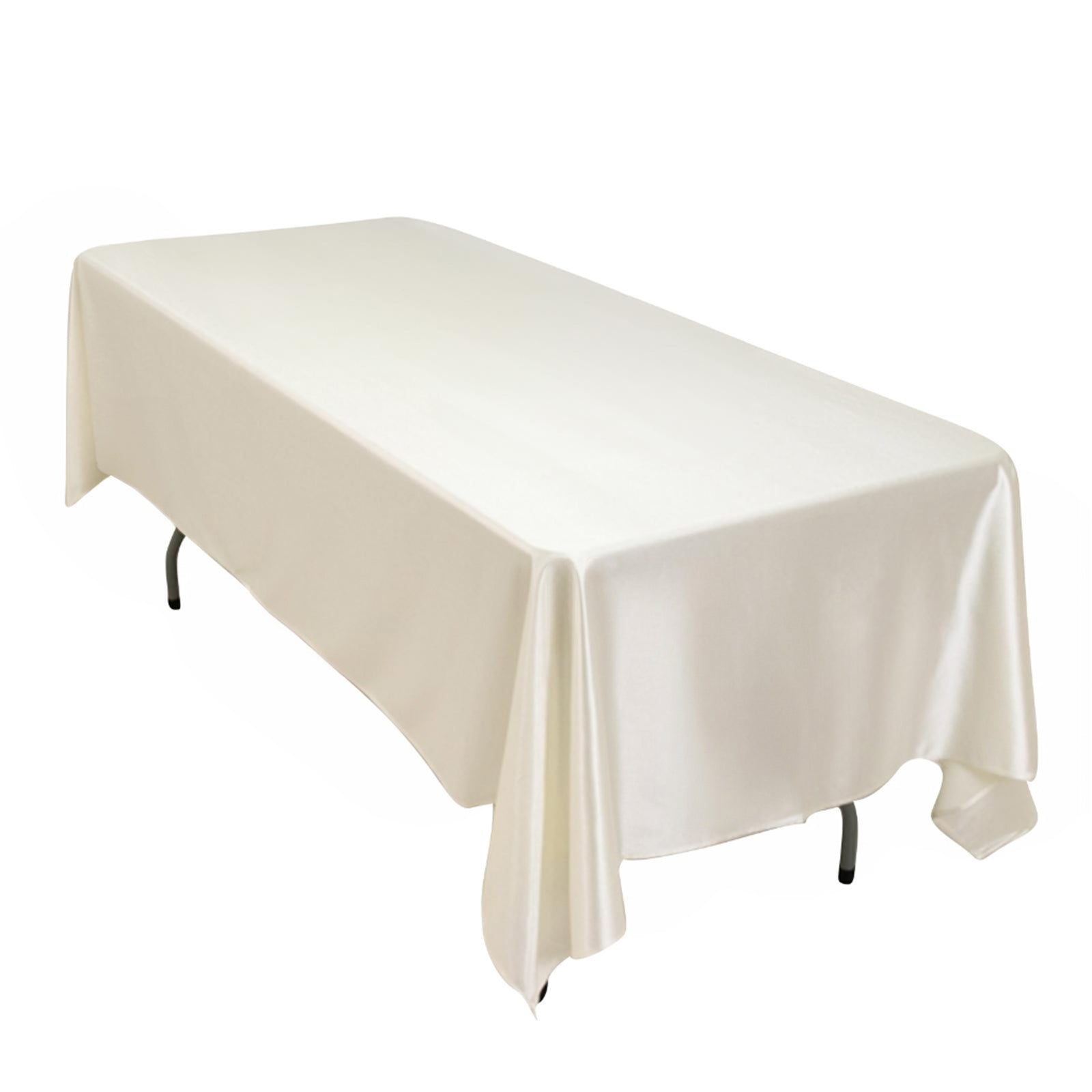Scuba Rectangular 60"x102" Tablecloth Shimmering Pearl White - Wrinkle Free & Stain Resistant Table Cover - Bell Racket Store