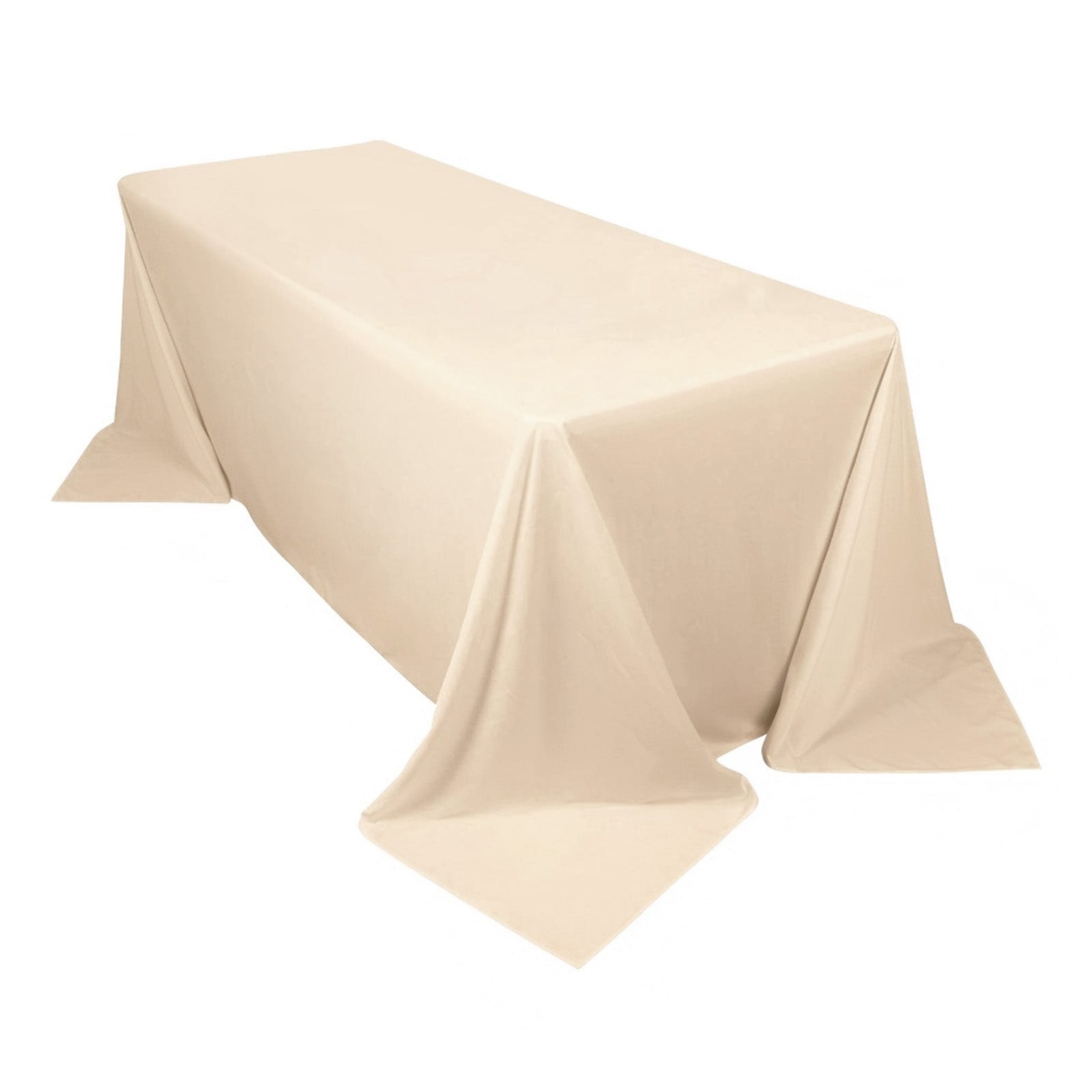 Scuba Rectangular 90"x132" Tablecloth Beige - Wrinkle Free, Stain Resistant & Seamless Table Cover - Bell Racket Store