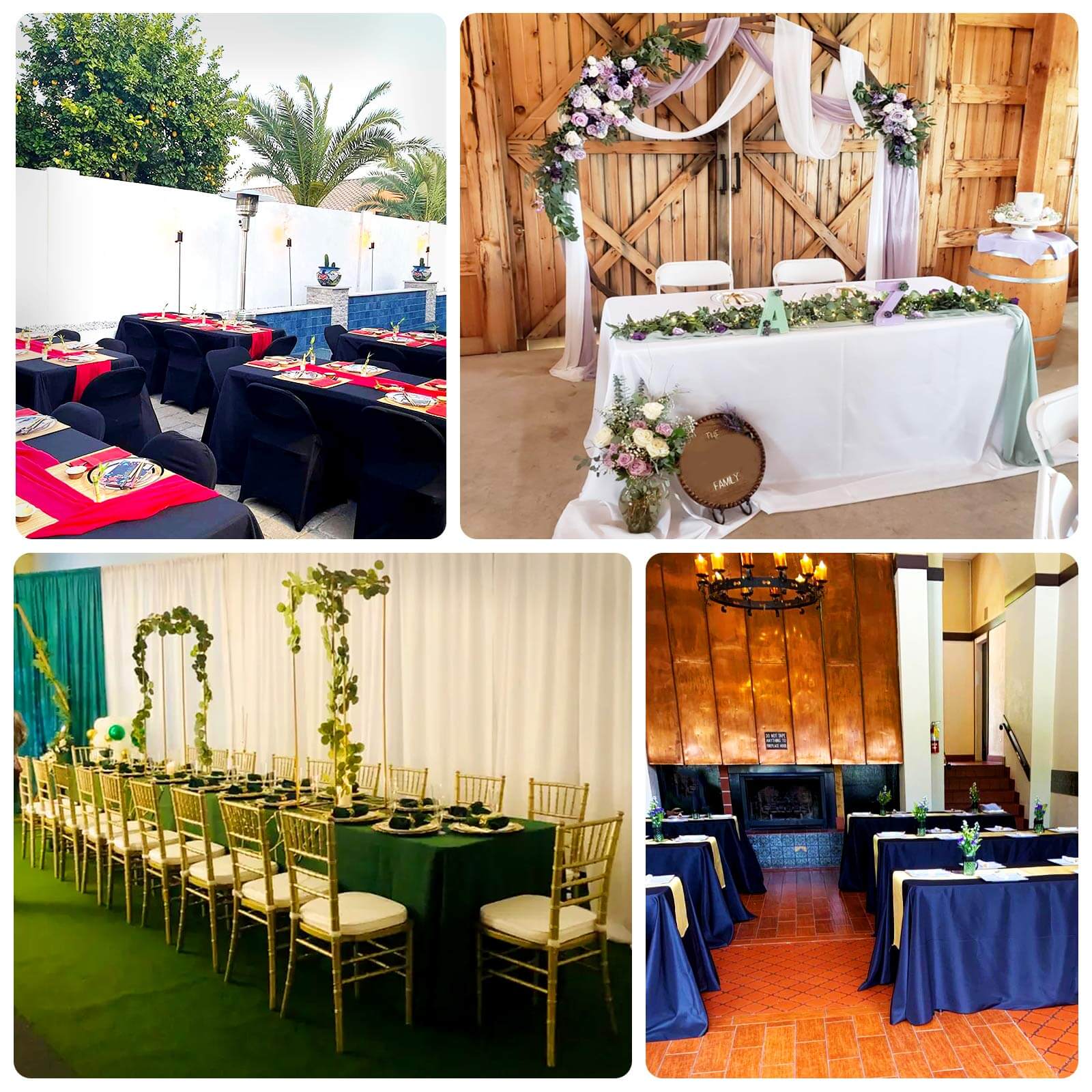 Scuba Rectangular 90"x132" Tablecloth Lavender Lilac - Wrinkle Free, Stain Resistant & Seamless Table Cover - Bell Racket Store