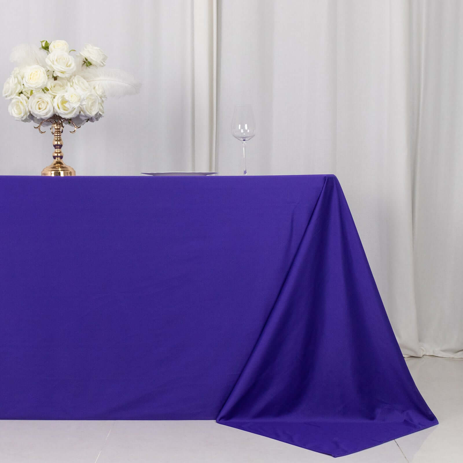 Scuba Rectangular 90"x132" Tablecloth Purple - Wrinkle Free, Stain Resistant & Seamless Table Cover - Bell Racket Store