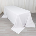 Scuba Rectangular 90"x132" Tablecloth White - Wrinkle Free, Stain Resistant & Seamless Table Cover for Weddings and Parties - Bell Racket Store