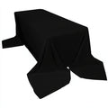 Scuba Rectangular 90"x156" Tablecloth Black - Wrinkle Free, Stain Resistant & Seamless Table Cover for Weddings and Parties - Bell Racket Store