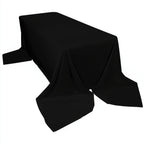 Scuba Rectangular 90"x156" Tablecloth Black - Wrinkle Free, Stain Resistant & Seamless Table Cover for Weddings and Parties - Bell Racket Store