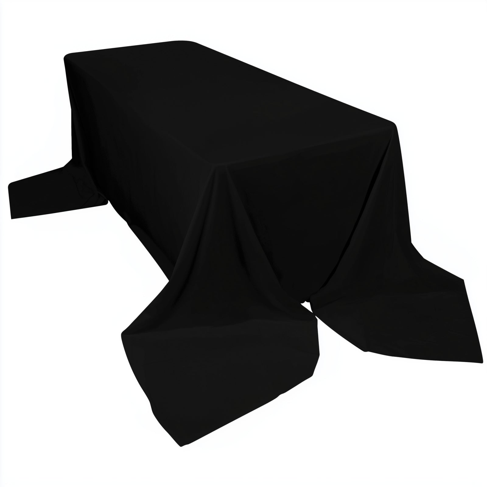 Scuba Rectangular 90"x156" Tablecloth Black - Wrinkle Free, Stain Resistant & Seamless Table Cover for Weddings and Parties - Bell Racket Store