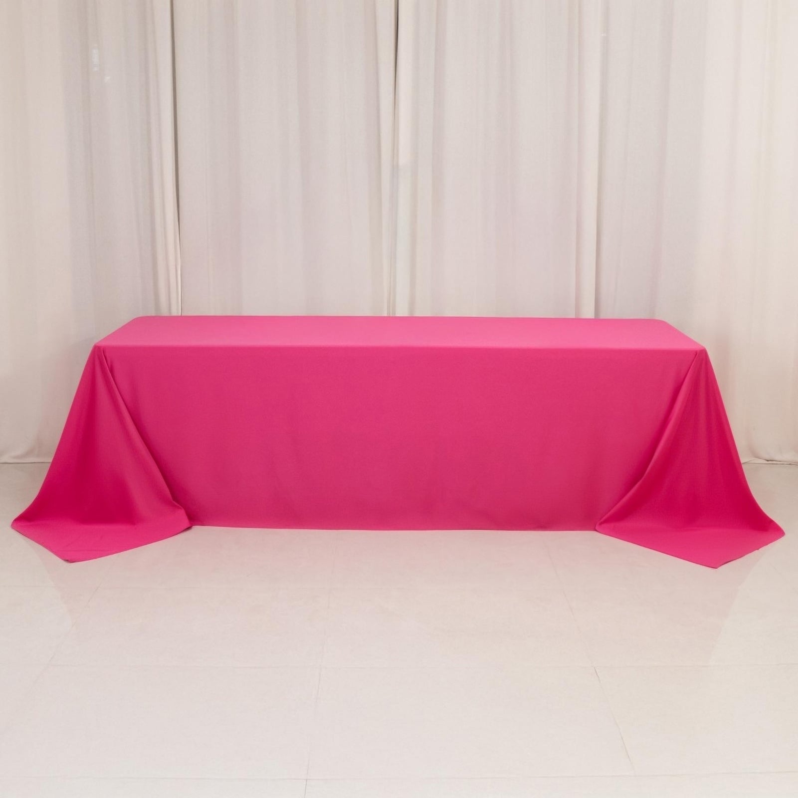 Scuba Rectangular 90"x156" Tablecloth Fuchsia - Wrinkle Free, Stain Resistant & Seamless Table Cover - Bell Racket Store