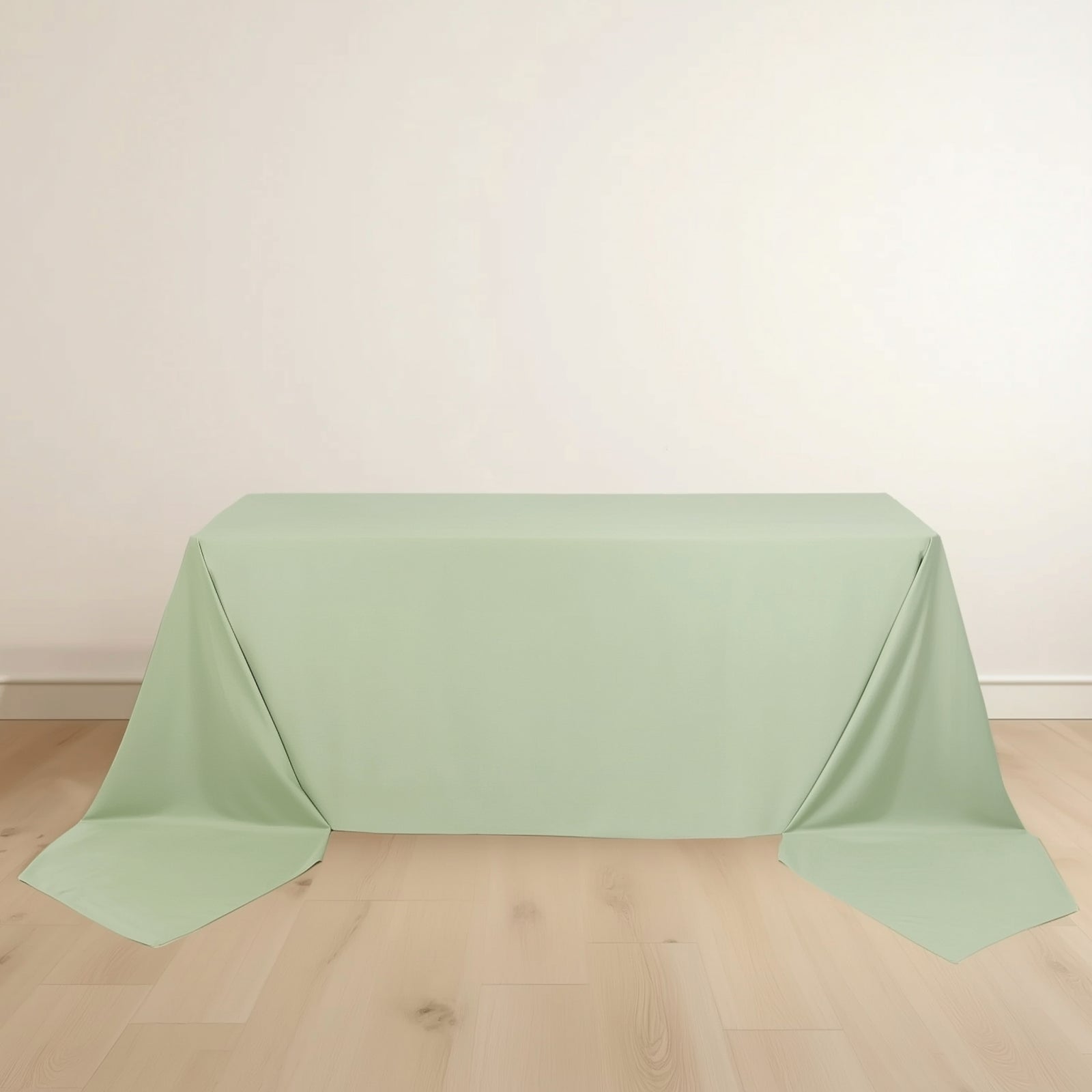 Scuba Rectangular 90"x156" Tablecloth Sage Green - Wrinkle Free, Stain Resistant & Seamless Table Cover - Bell Racket Store