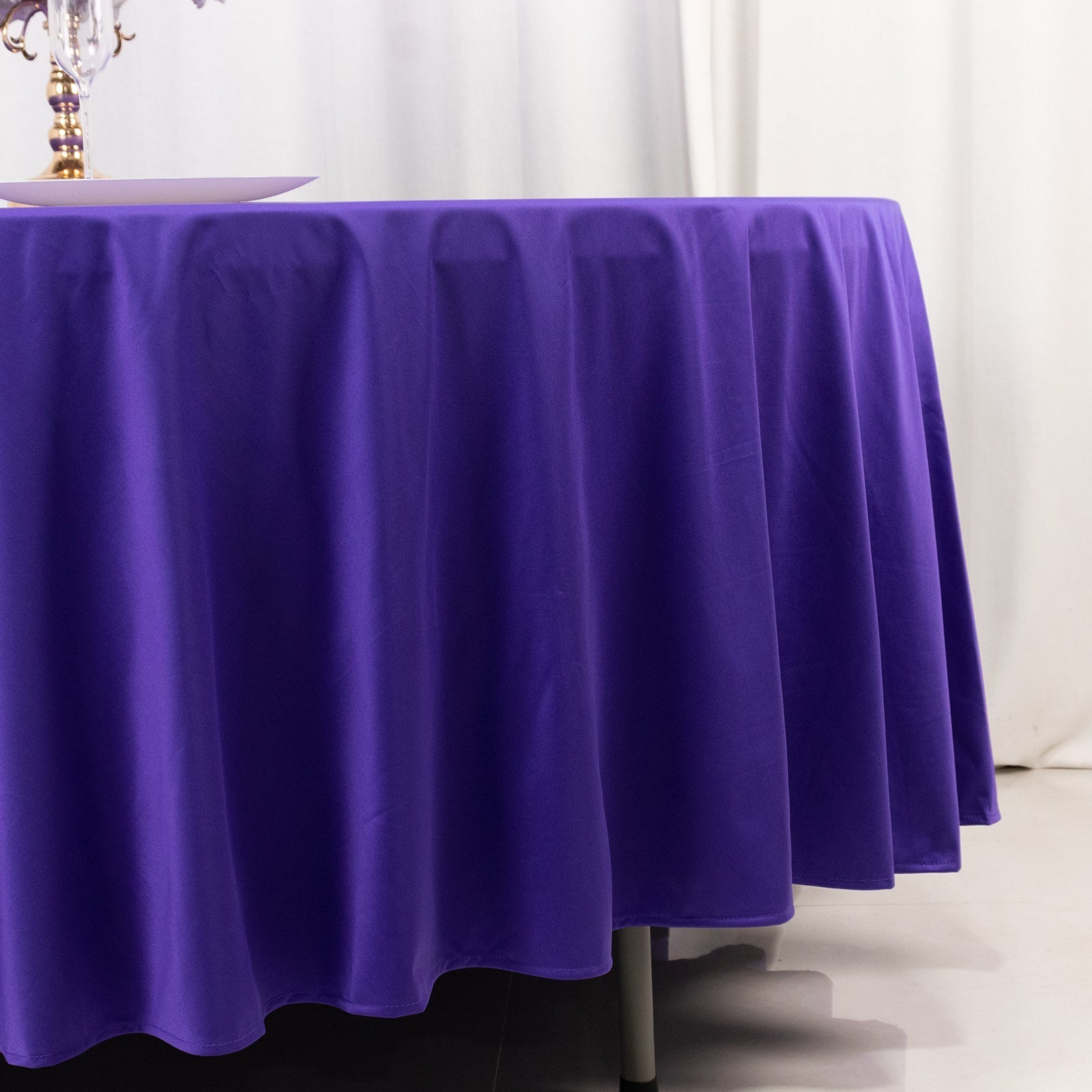 Scuba Round 108" Tablecloth Purple - Wrinkle Free & Stain Resistant Table Cover - Bell Racket Store