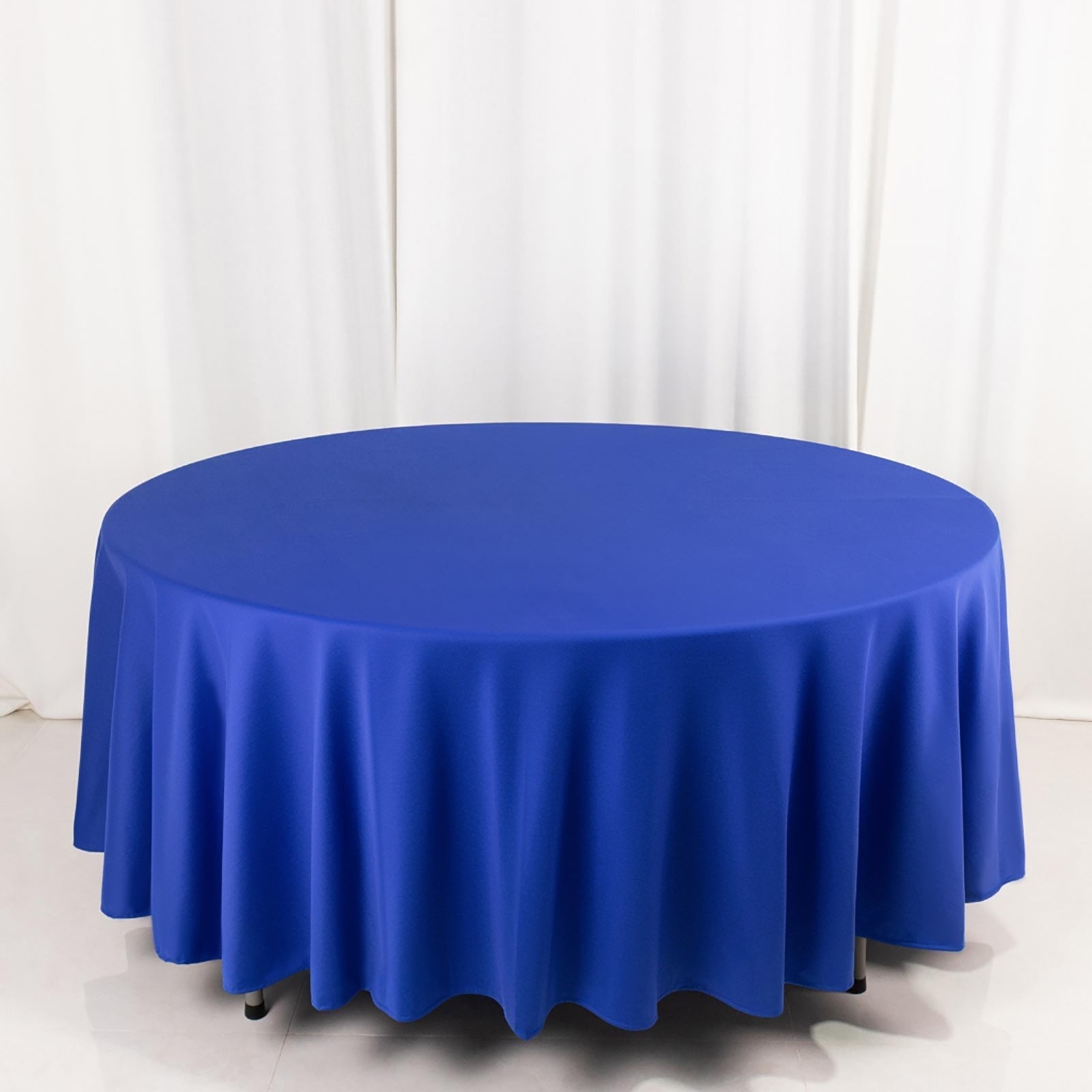 Scuba Round 108" Tablecloth Royal Blue - Wrinkle Free & Stain Resistant Table Cover - Bell Racket Store