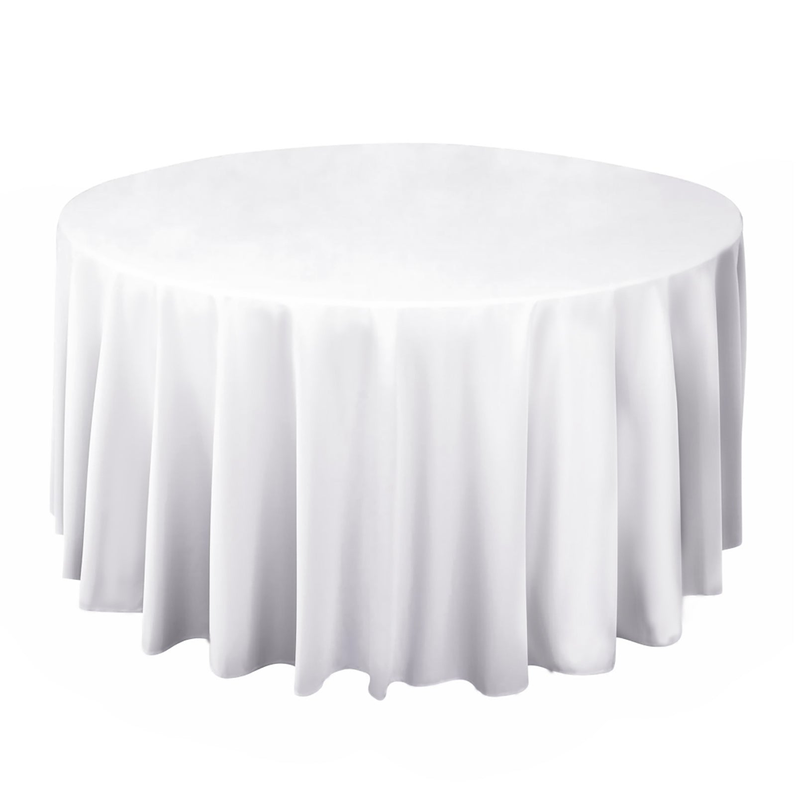 Scuba Round 108" Tablecloth White - Wrinkle Free & Stain Resistant Table Cover for Exquisite Events - Bell Racket Store