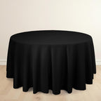 Scuba Round 120" Tablecloth Black - Wrinkle Free & Stain Resistant Seamless Table Cover for Weddings & Events - Bell Racket Store
