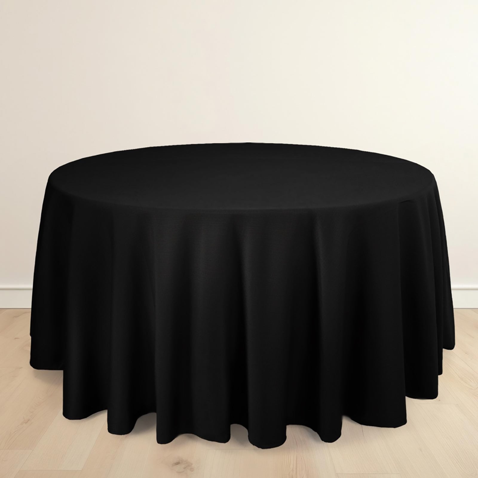 Scuba Round 120" Tablecloth Black - Wrinkle Free & Stain Resistant Seamless Table Cover for Weddings & Events - Bell Racket Store