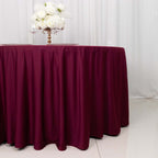 Scuba Round 120" Tablecloth Burgundy - Wrinkle Free & Stain Resistant Seamless Table Cover - Bell Racket Store