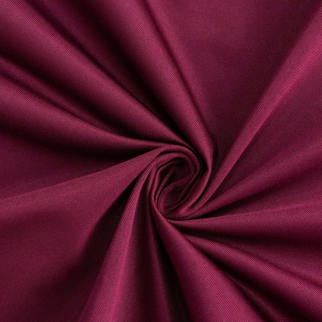 Scuba Round 120" Tablecloth Burgundy - Wrinkle Free & Stain Resistant Seamless Table Cover - Bell Racket Store