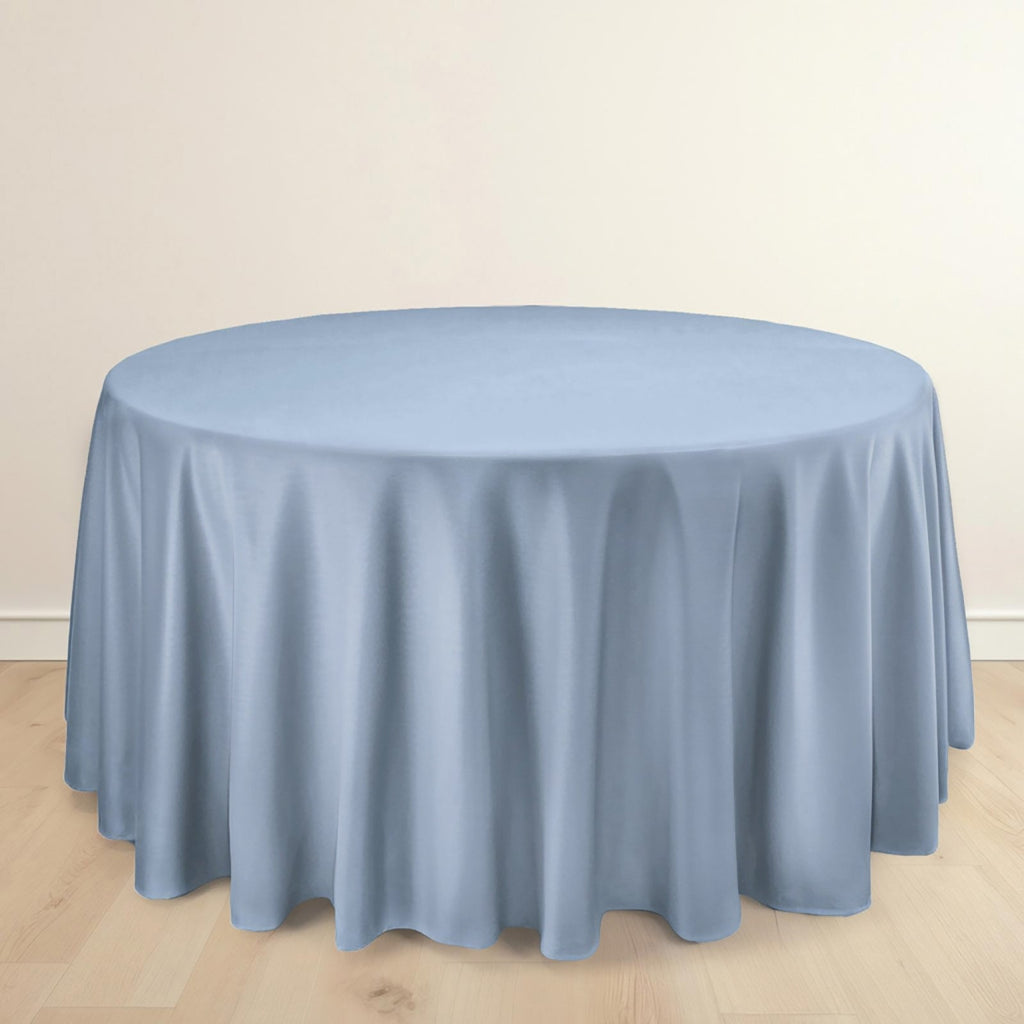 Scuba Round 120" Tablecloth Dusty Blue - Wrinkle Free & Stain Resistant Seamless Table Cover - Bell Racket Store