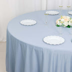 Scuba Round 120" Tablecloth Dusty Blue - Wrinkle Free & Stain Resistant Seamless Table Cover - Bell Racket Store