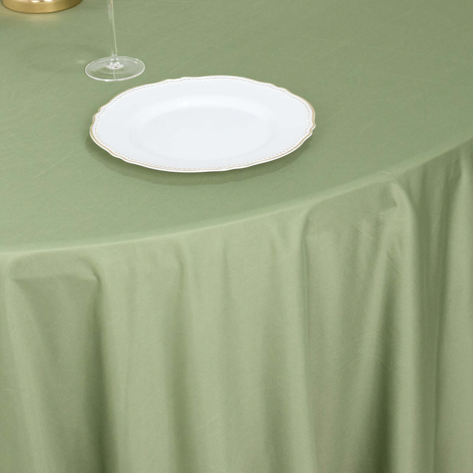 Scuba Round 120" Tablecloth Dusty Sage Green - Wrinkle Free & Stain Resistant Seamless Table Cover - Bell Racket Store