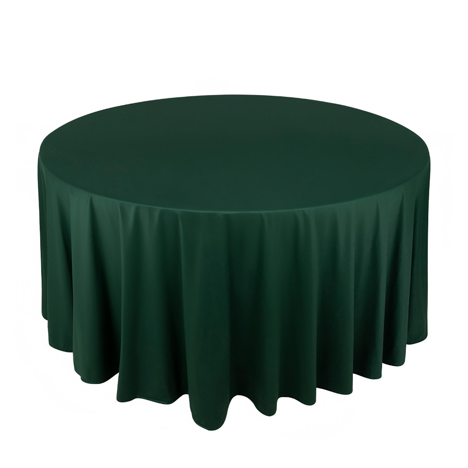 Scuba Round 120" Tablecloth Hunter Emerald Green - Wrinkle Free & Stain Resistant Seamless Table Cover - Bell Racket Store