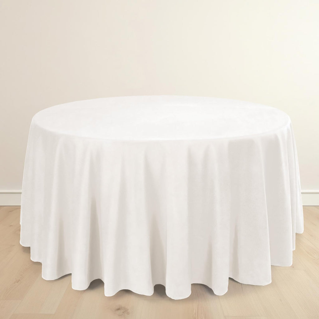 Scuba Round 120" Tablecloth Ivory - Wrinkle Free & Stain Resistant Seamless Table Cover - Bell Racket Store