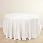 Scuba Round 120" Tablecloth Ivory - Wrinkle Free & Stain Resistant Seamless Table Cover - Bell Racket Store