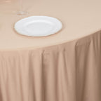 Scuba Round 120" Tablecloth Nude - Wrinkle Free & Stain Resistant Seamless Table Cover - Bell Racket Store