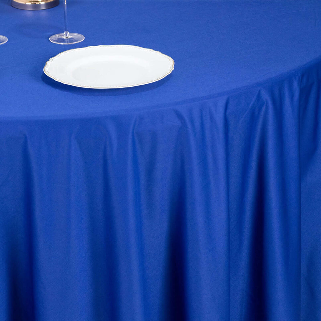 Scuba Round 120" Tablecloth Royal Blue - Wrinkle Free & Stain Resistant Seamless Table Cover - Bell Racket Store