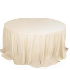 Scuba Round 132" Tablecloth Beige - Wrinkle Free & Stain Resistant Seamless Table Cover - Bell Racket Store