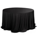 Scuba Round 132" Tablecloth Black - Wrinkle Free & Stain Resistant Seamless Table Cover for Weddings & Events - Bell Racket Store