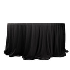 Scuba Round 132" Tablecloth Black - Wrinkle Free & Stain Resistant Seamless Table Cover for Weddings & Events - Bell Racket Store