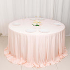 Scuba Round 132" Tablecloth Blush - Wrinkle Free & Stain Resistant Seamless Table Cover - Bell Racket Store