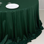 Scuba Round 132" Tablecloth Hunter Emerald Green - Wrinkle Free & Stain Resistant Seamless Table Cover - Bell Racket Store