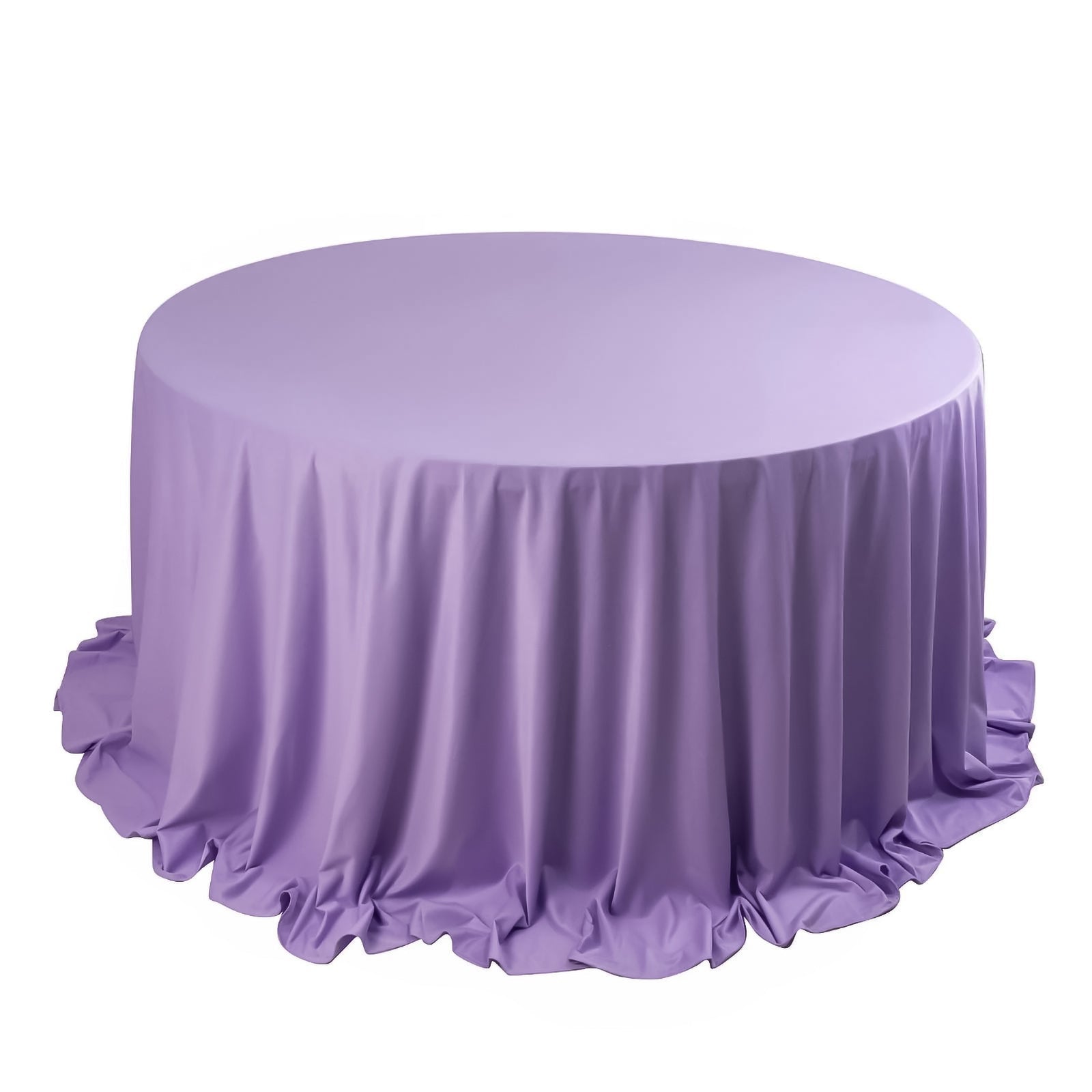 Scuba Round 132" Tablecloth Lavender Lilac - Wrinkle Free & Stain Resistant Seamless Table Cover - Bell Racket Store