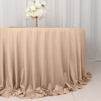Scuba Round 132" Tablecloth Nude - Wrinkle Free & Stain Resistant Seamless Table Cover - Bell Racket Store