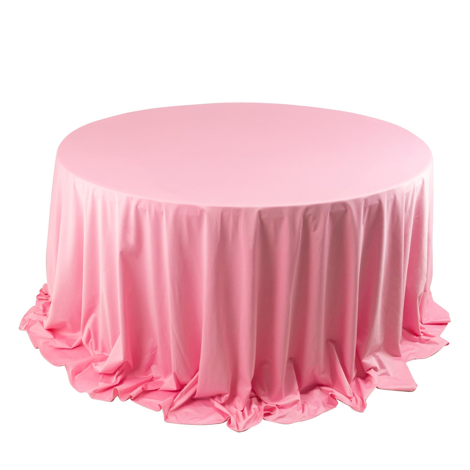 Scuba Round 132" Tablecloth Pink - Wrinkle Free & Stain Resistant Seamless Table Cover - Bell Racket Store