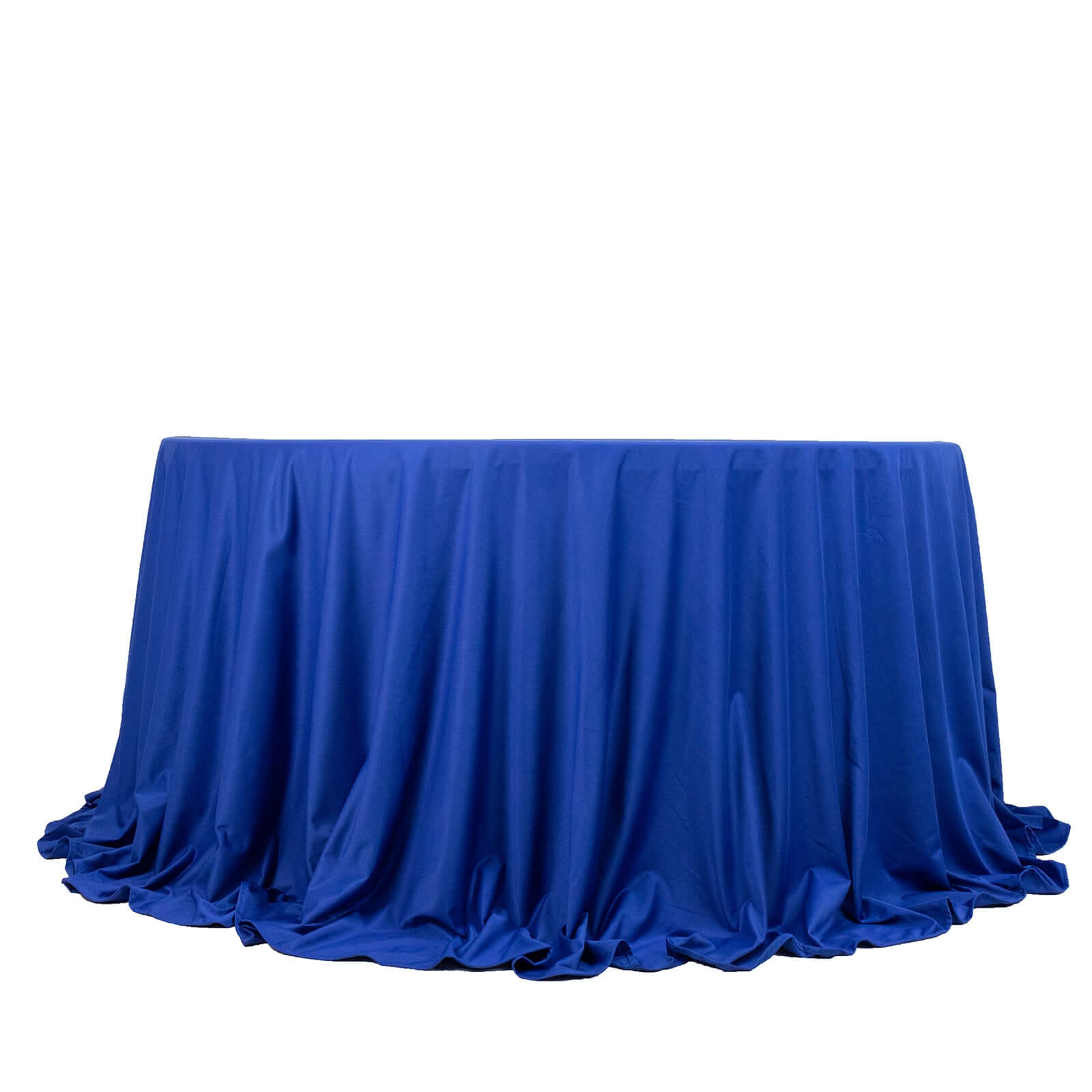 Scuba Round 132" Tablecloth Royal Blue - Wrinkle Free & Stain Resistant Seamless Table Cover - Bell Racket Store