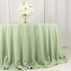 Scuba Round 132" Tablecloth Sage Green - Wrinkle Free & Stain Resistant Seamless Table Cover - Bell Racket Store