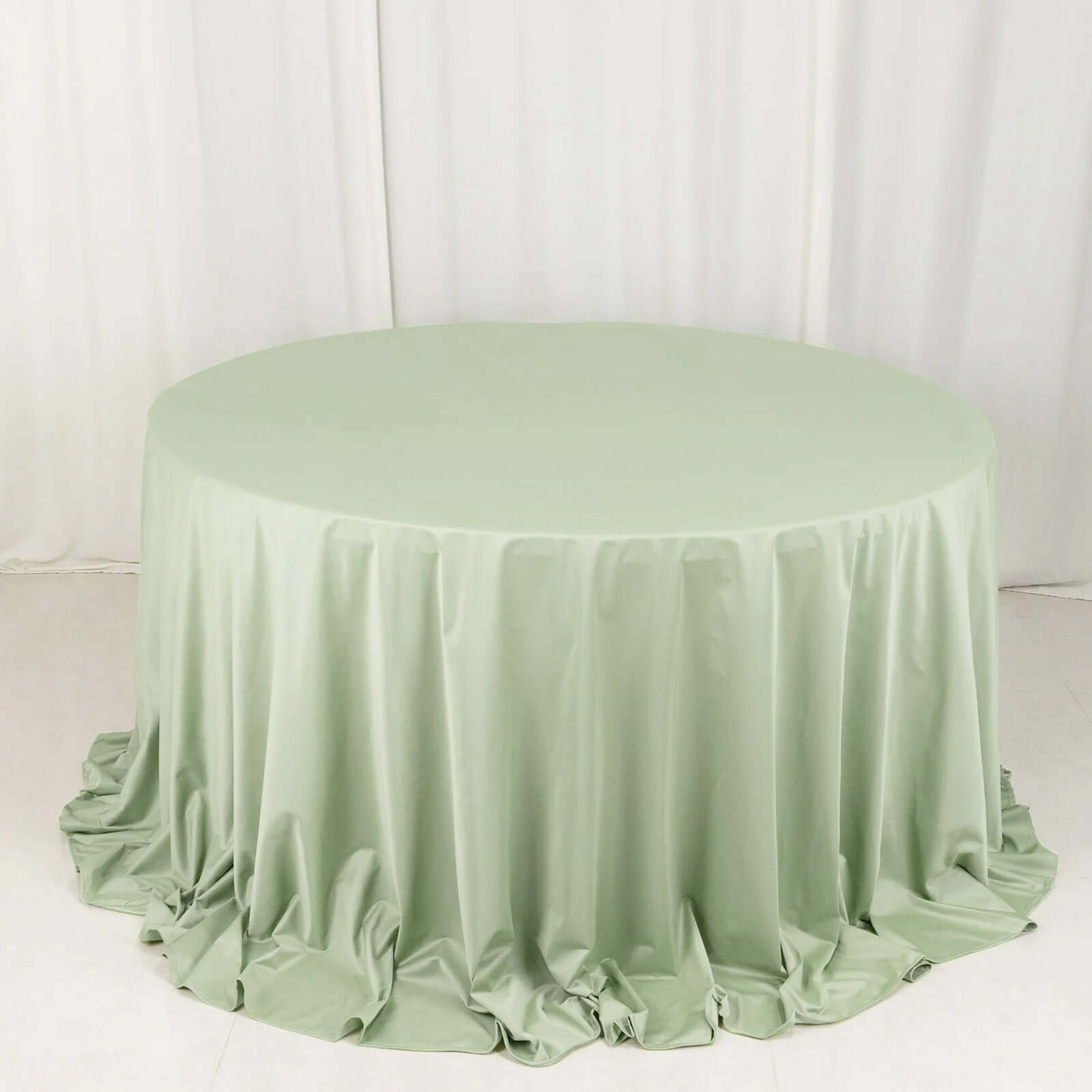 Scuba Round 132" Tablecloth Sage Green - Wrinkle Free & Stain Resistant Seamless Table Cover - Bell Racket Store